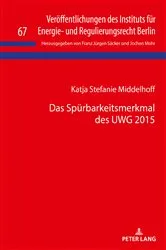 Book cover of Das Spuerbarkeitsmerkmal des UWG 2015 by Franz Jürgen Säcker