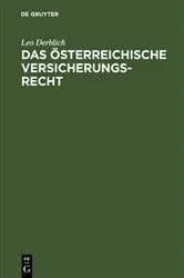 Book cover of Das österreichische Versicherungsrecht by Leo Derblich