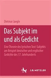 Book cover of Das Subjekt im und als Gedicht by Dietmar Jaegle