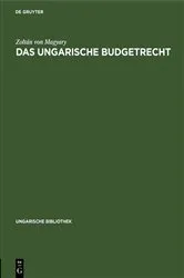 Book cover of Das ungarische Budgetrecht by Unknown
