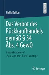 Book cover of Das Verbot des Rückkaufhandels gemäß § 34 Abs. 4 GewO by Unknown