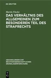 Book cover of Das Verhältnis des Allgemeinen zum Besonderen Teil des Strafrechts by Unknown