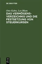 Book cover of Das Vermögensverzeichnis und die Festsetzung von Steuerkursen by Unknown