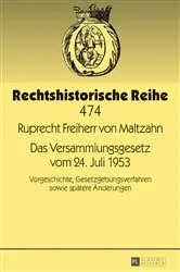 Book cover of Das Versammlungsgesetz vom 24. Juli 1953 by Ruprecht Maltzahn
