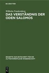 Book cover of Das Verständnis der Oden Salomos by Wilhelm Frankenberg