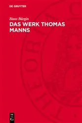 Book cover of Das Werk Thomas Manns by Hans Bürgin