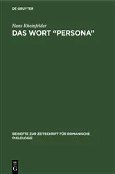 Book cover of Das Wort “Persona” by Hans Rheinfelder