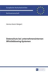 Book cover of Datenschutz bei unternehmensinternen Whistleblowing-Systemen by Unknown