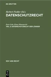 Book cover of Datenschutzrecht der Länder by Peter Gola