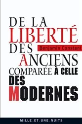 Book cover of De la liberté des anciens comparée à celle des modernes by Benjamin Constant