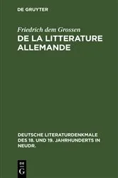 Book cover of De la litterature allemande by Unknown