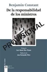 Book cover of De la responsabilidad de los ministros by Benjamin Constant
