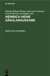 Book cover of De l’Allemagne, I by Claude Pichois