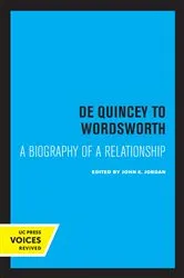 Book cover of De Quincey to Wordsworth by John E. Jordan