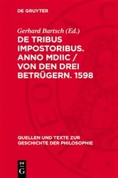 Book cover of De tribus impostoribus. Anno MDIIC / Von den drei Betrügern. 1598 by Gerhard Bartsch