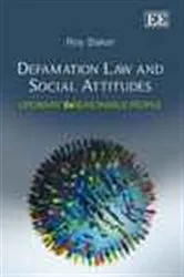 Book cover of Defamation Law and Social Attitudes by Roy Baker