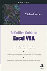 Book cover of Definitive Guide to Excel VBA by Michael Kofler