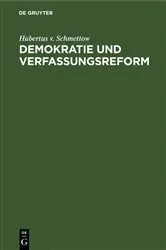 Book cover of Demokratie und Verfassungsreform by Hubertus v. Schmettow