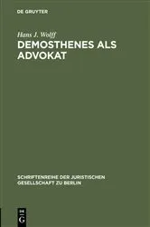 Book cover of Demosthenes als Advokat by Hans J. Wolff