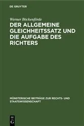 Book cover of Der allgemeine Gleichheitssatz und die Aufgabe des Richters by Unknown