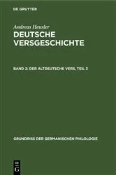 Book cover of Der altdeutsche Vers, Teil 3 by Andreas Heusler