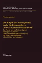 Book cover of Der Begriff der Homogenität in der Verfassungslehre und Europarechtswissenschaft by Unknown