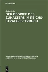 Book cover of Der Begriff des Zuhälters im Reichsstrafgesetzbuch by Sally Jaffa