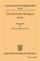 Book cover of Der deutsche Abrogans by Georg Baesecke