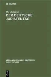 Book cover of Der deutsche Juristentag by Th. Olshausen