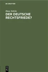 Book cover of Der deutsche Rechtsfriede? by Unknown