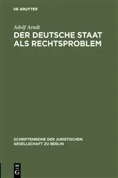 Book cover of Der deutsche Staat als Rechtsproblem by Adolf Arndt