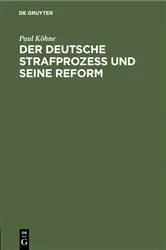 Book cover of Der deutsche Strafprozeß und seine Reform by Unknown