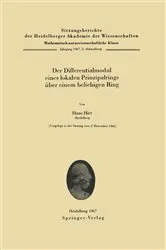 Book cover of Der Differentialmodul eines lokalen Prinzipalrings über einem beliebigen Ring by Unknown