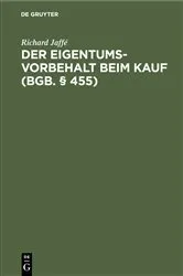 Book cover of Der Eigentumsvorbehalt beim Kauf (BGB. § 455) by Unknown