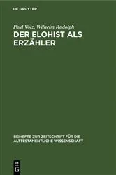 Book cover of Der Elohist als Erzähler by Paul Volz
