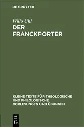 Book cover of Der Franckforter by Willo Uhl