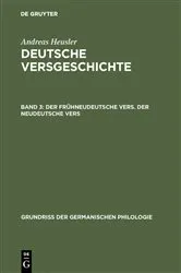 Book cover of Der frühneudeutsche Vers. Der neudeutsche Vers (2nd ed.) by Andreas Heusler
