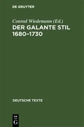 Book cover of Der galante Stil 1680–1730 by Conrad Wiedemann