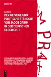 Book cover of Der geistige und politische Standort von Jacob Grimm in der deutschen Geschichte by Leo Stern