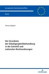 Book cover of Der Grundsatz der Glaeubigergleichbehandlung in der EuInsVO und nationalen Rechtsordnungen by Unknown