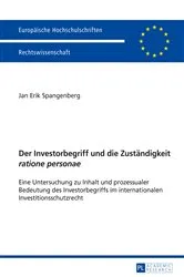 Book cover of Der Investorbegriff und die Zustaendigkeit «ratione personae» by Unknown