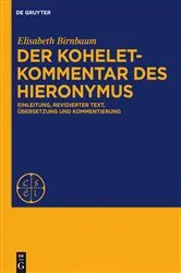 Book cover of Der Koheletkommentar des Hieronymus by Elisabeth Birnbaum