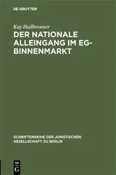 Book cover of Der nationale Alleingang im EG-Binnenmarkt by Unknown
