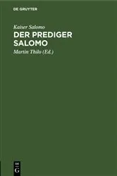 Book cover of Der Prediger Salomo by Martin Thilo