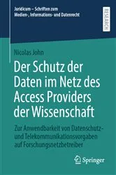 Book cover of Der Schutz der Daten im Netz des Access Providers der Wissenschaft by Unknown