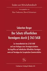 Book cover of Der Schutz öffentlichen Vermögens durch § 263 StGB by Sebastian Berger