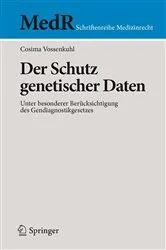 Book cover of Der Schutz genetischer Daten by Cosima Vossenkuhl