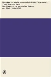 Book cover of Der Staatsrat im politischen System der DDR (1960 – 1971) by Peter Joachim Lapp