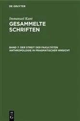 Book cover of Der Streit der Fakultäten Anthropologie in pragmatischer Hinsicht by Immanuel Kant