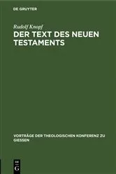 Book cover of Der Text des Neuen Testaments by Rudolf Knopf